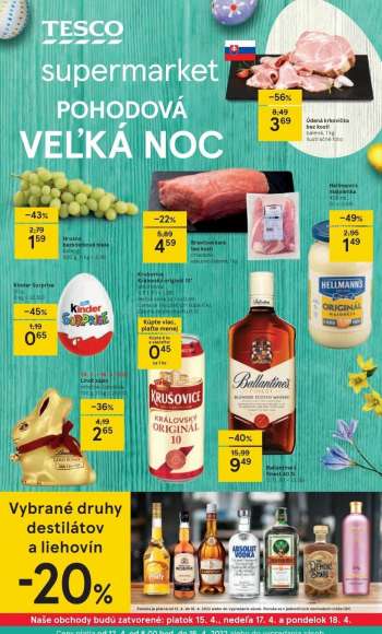 Leták TESCO supermarket - 12.4.2022 - 16.4.2022.