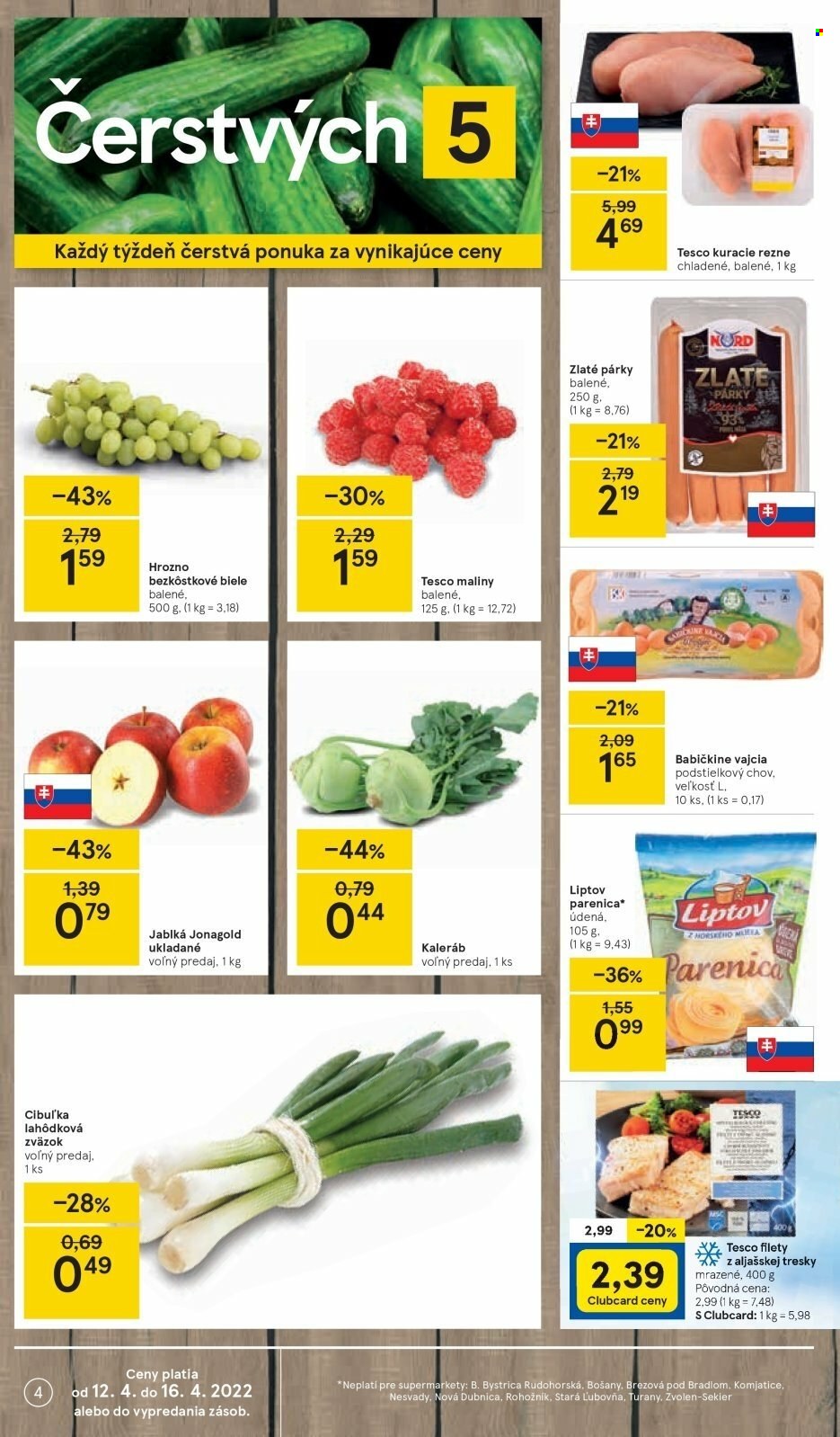 Leták TESCO supermarket - 12.4.2022 - 16.4.2022. Strana 4