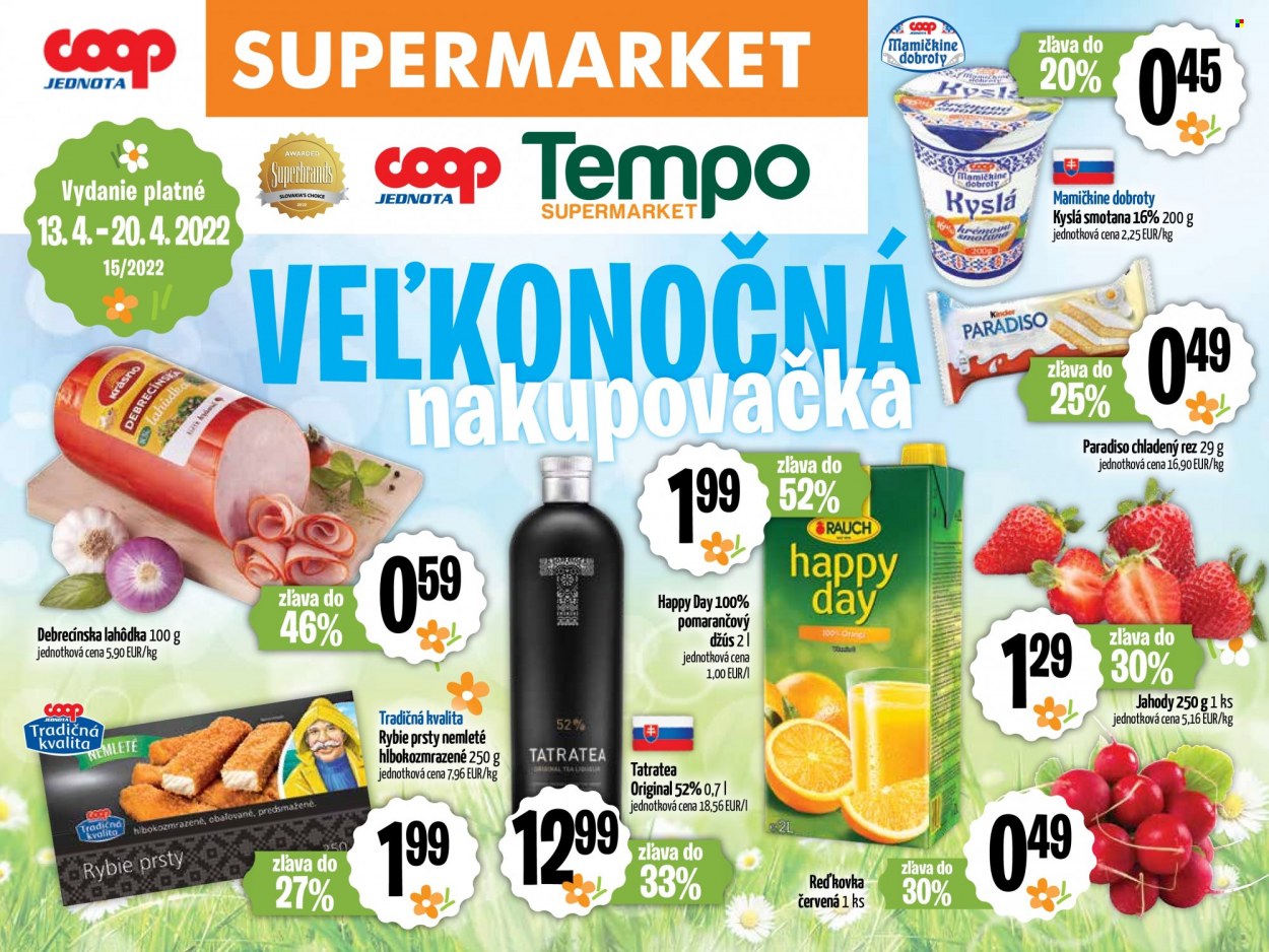 Leták COOP Jednota - 13.4.2022 - 20.4.2022. Strana 1
