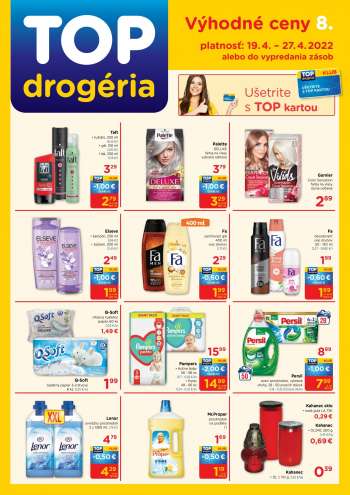 Leták TOP drogéria - 19.4.2022 - 27.4.2022.