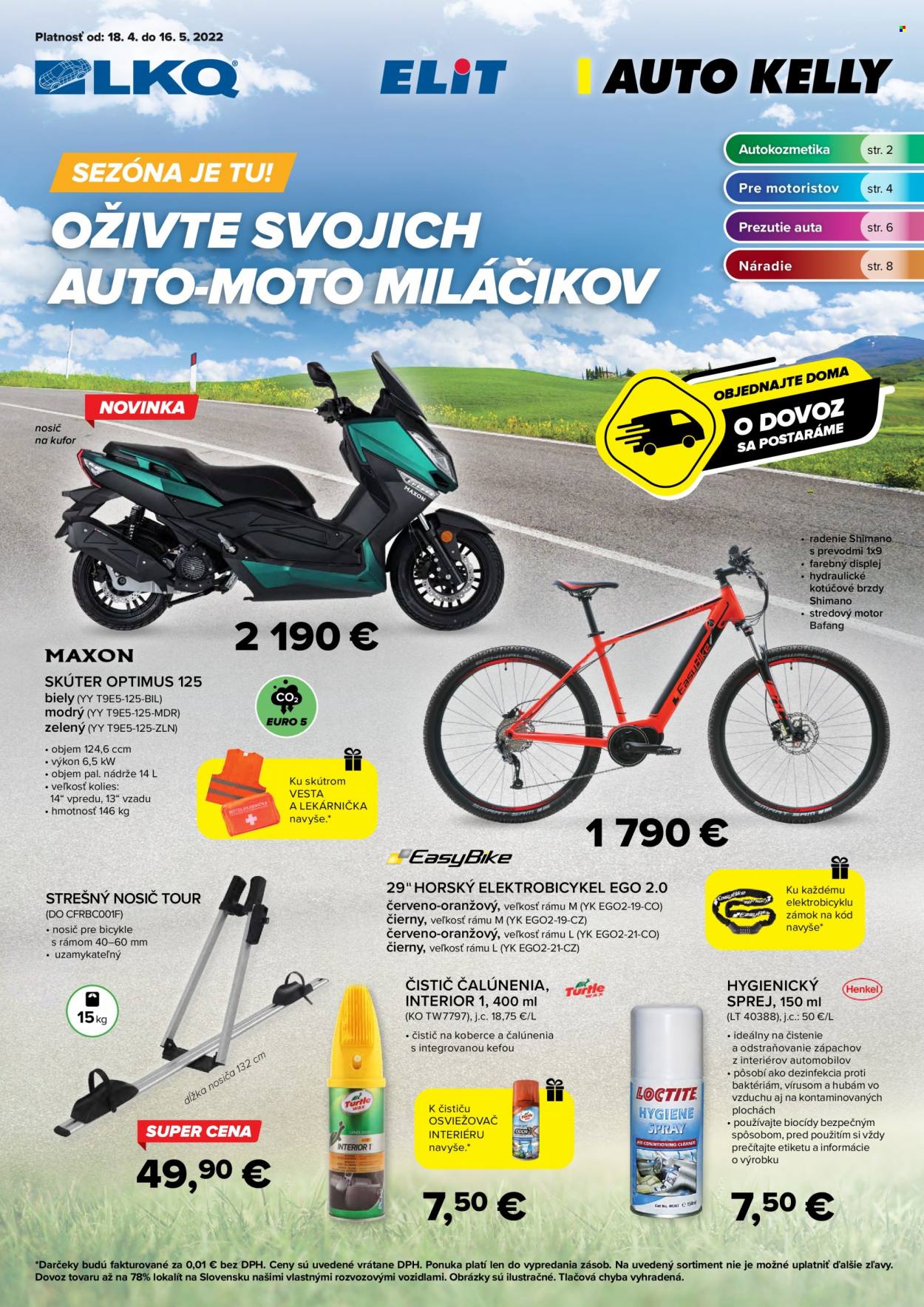 Leták Auto Kelly - 18.4.2022 - 16.5.2022. Strana 1