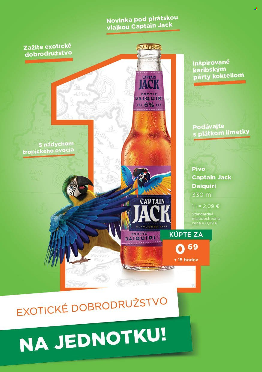 thumbnail - Leták 1Day - 1.4.2022 - 30.6.2022 - Produkty v akcii - alkohol, pivo, Captain Jack. Strana 7.