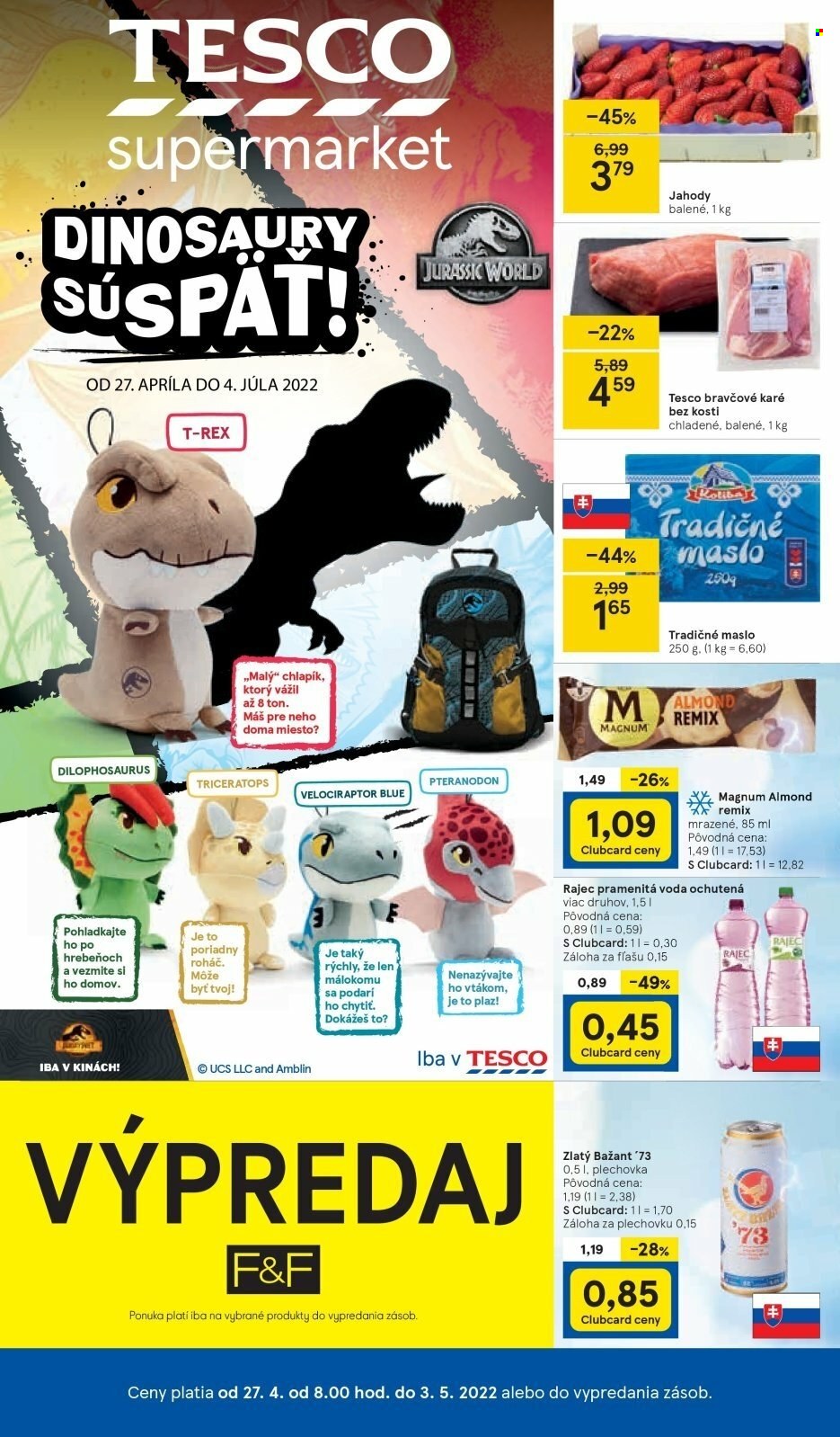Leták TESCO supermarket - 27.4.2022 - 3.5.2022. Strana 1