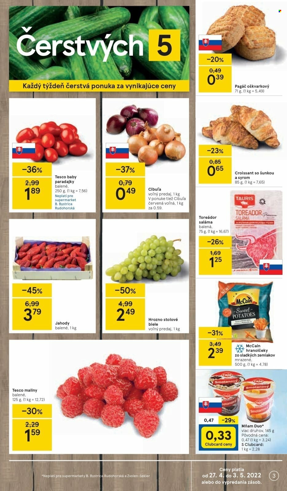 Leták TESCO supermarket - 27.4.2022 - 3.5.2022. Strana 3