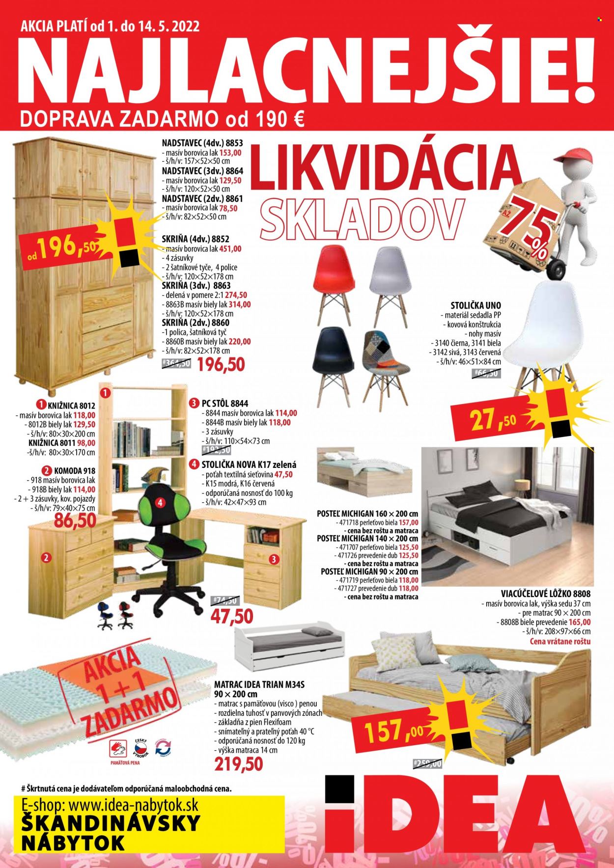 Leták IDEA nábytok - 1.5.2022 - 14.5.2022. Strana 1