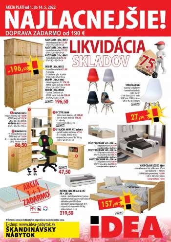 Leták IDEA nábytok - 1.5.2022 - 14.5.2022.