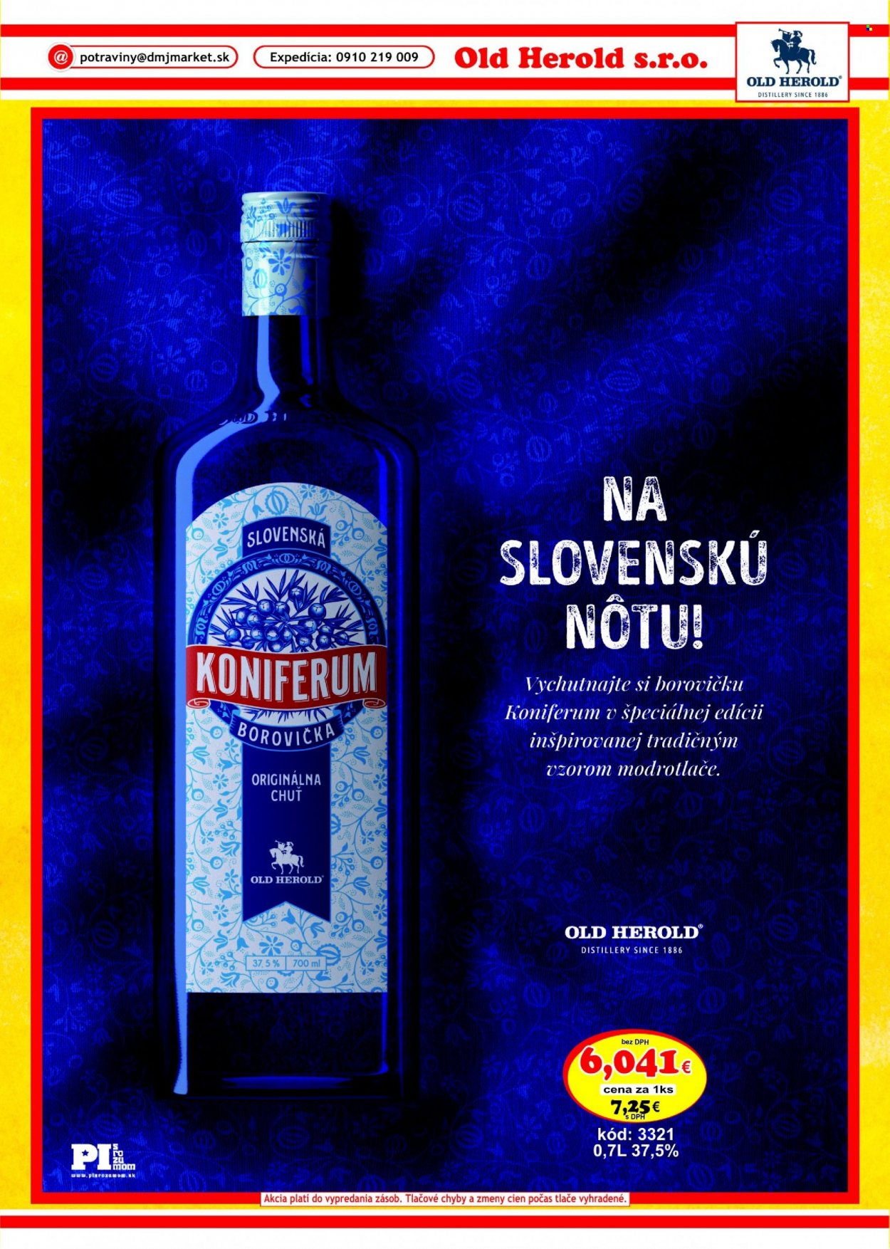 thumbnail - Leták DMJ market - 1.5.2022 - 30.6.2022 - Produkty v akcii - alkohol, borovička, Old Herold, Herold, Koniferum, Cien. Strana 29.