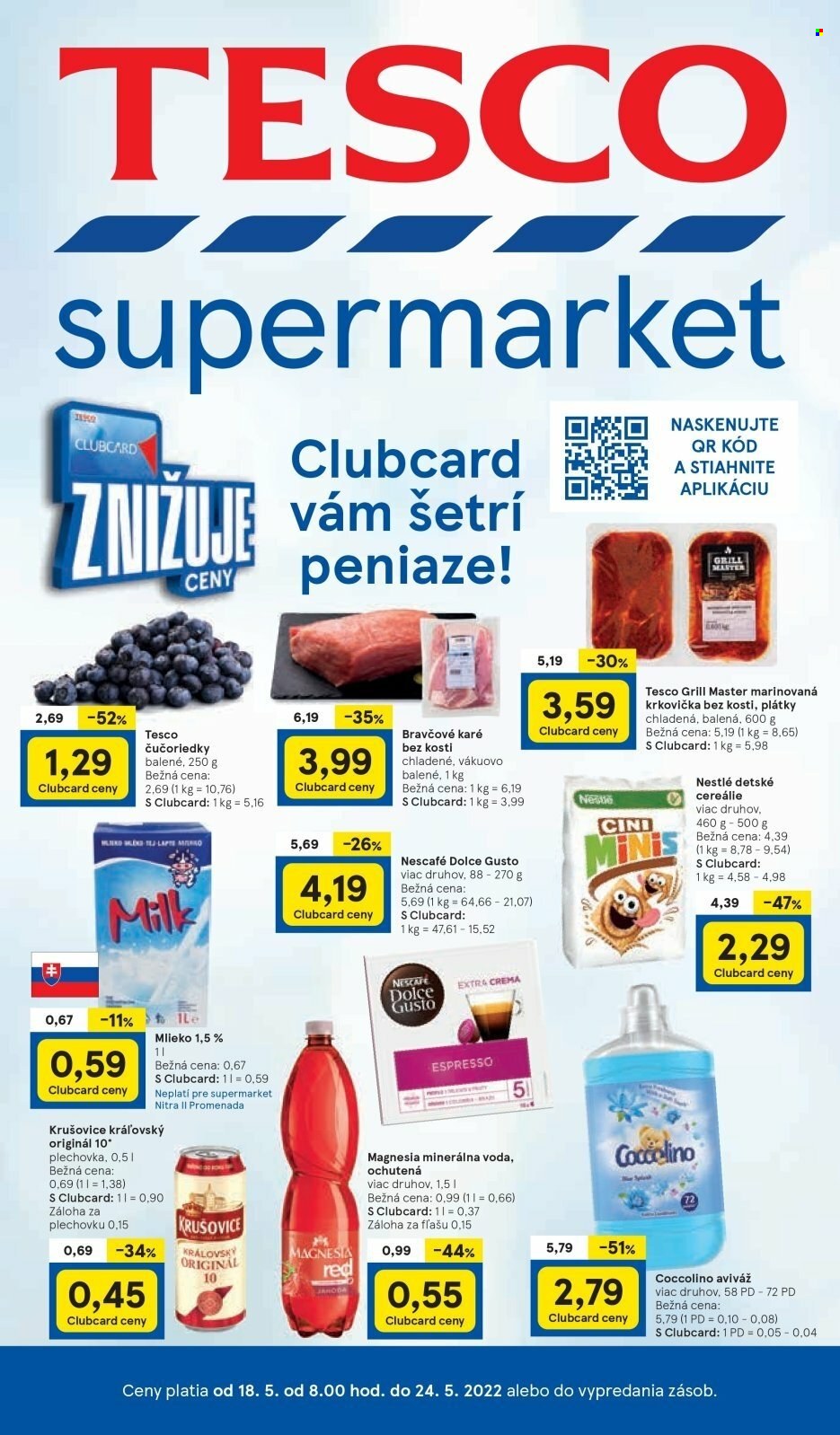 Leták TESCO supermarket - 18.5.2022 - 24.5.2022. Strana 1