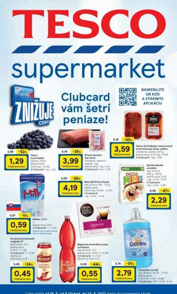 Leták TESCO supermarket - 18.5.2022 - 24.5.2022.