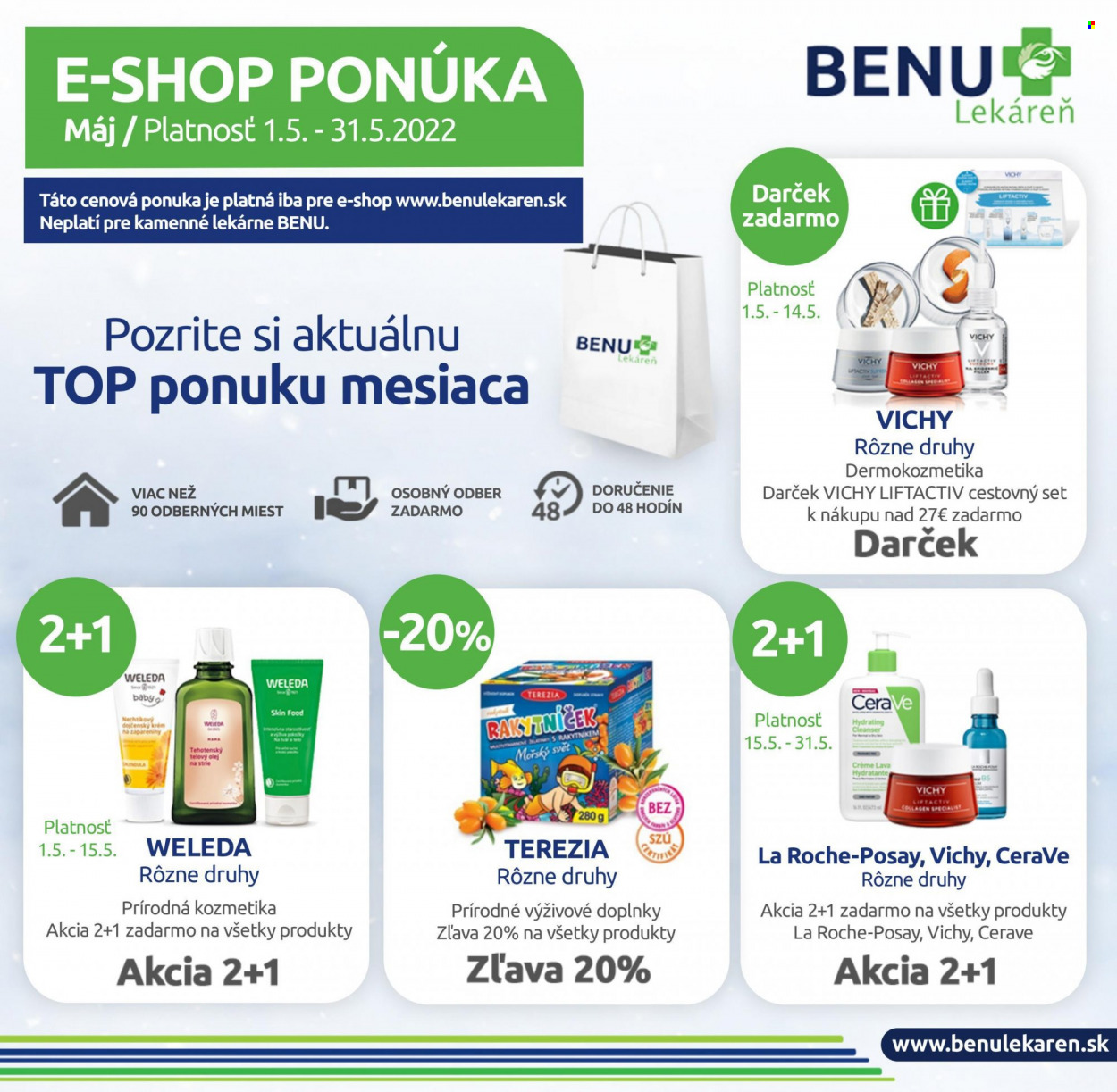 Leták BENU Lekáreň - 1.5.2022 - 31.5.2022. Strana 1