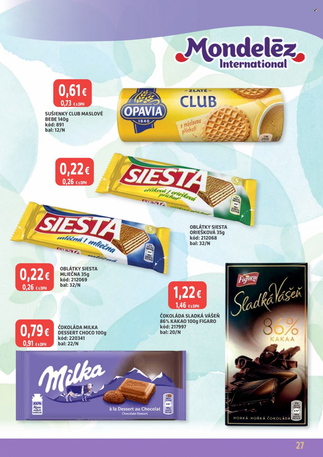thumbnail - Leták Labaš - 20.5.2022 - 2.6.2022 - Produkty v akcii - oblátka, Milka, BeBe, Opavia, sušienky, Figaro, Siesta, maslové sušienky, Sladká vášeň, horká čokoláda. Strana 27.