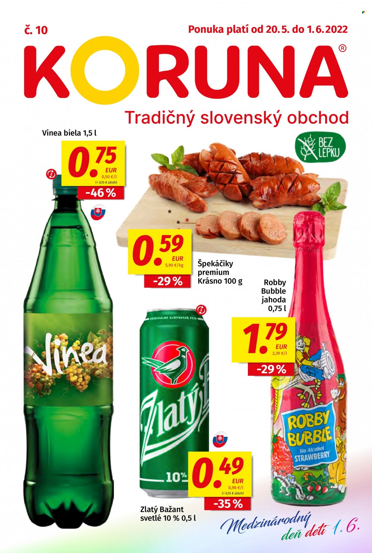Leták Potraviny KORUNA - 20.5.2022 - 1.6.2022. Strana 1