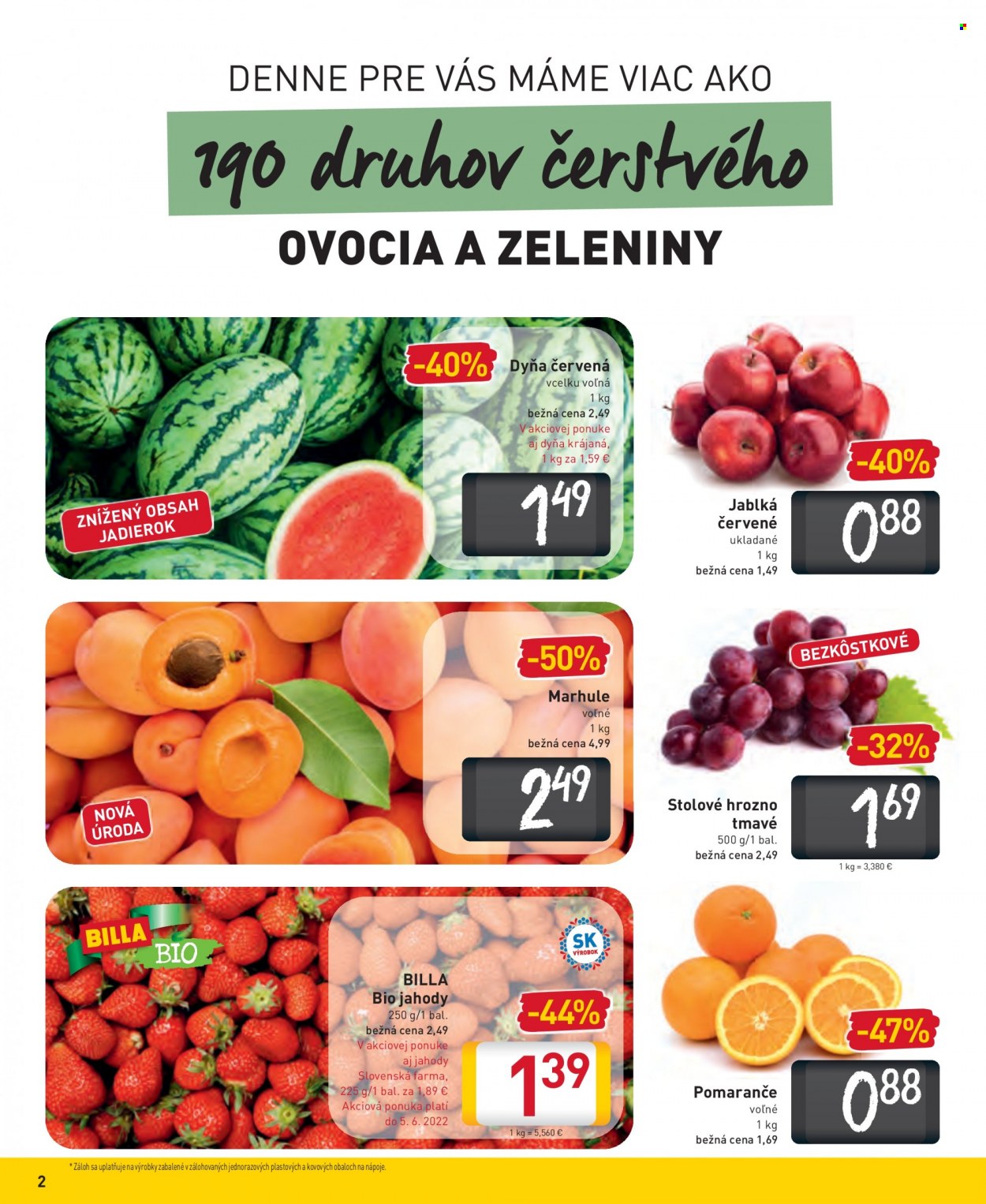 Leták Billa - 1.6.2022 - 7.6.2022. Strana 2