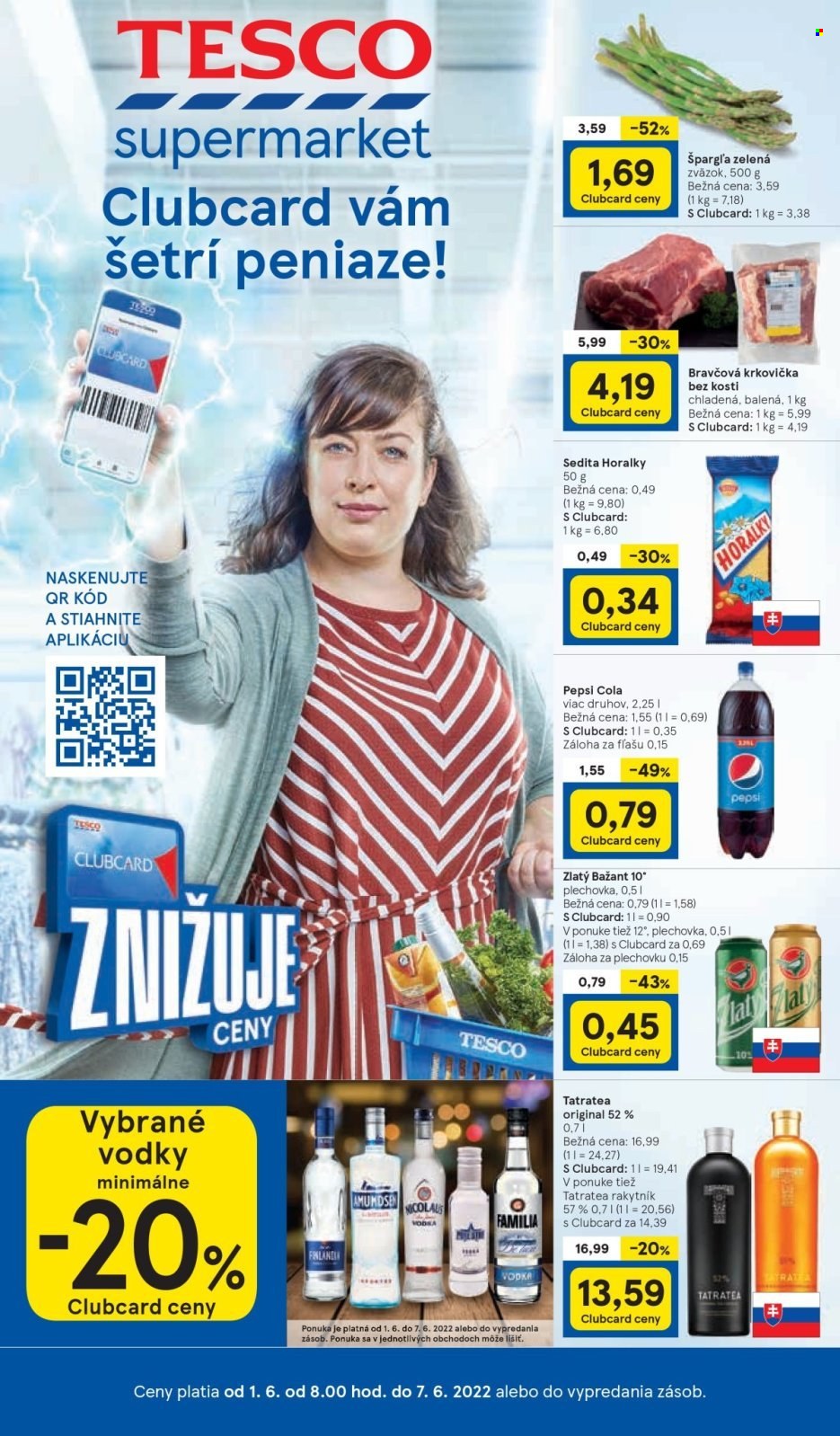 Leták TESCO supermarket - 1.6.2022 - 7.6.2022. Strana 1