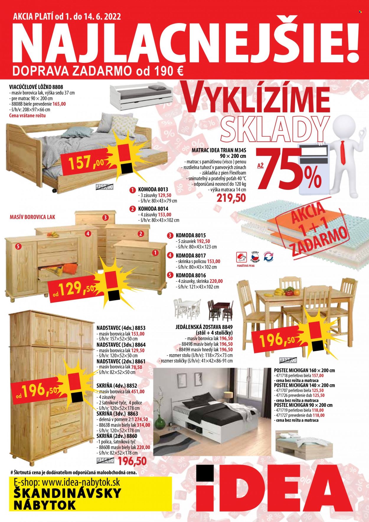 Leták IDEA nábytok - 1.6.2022 - 14.6.2022. Strana 1