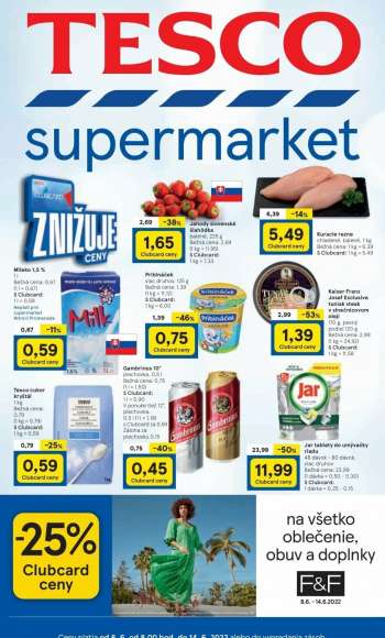 Leták TESCO supermarket - 8.6.2022 - 14.6.2022.
