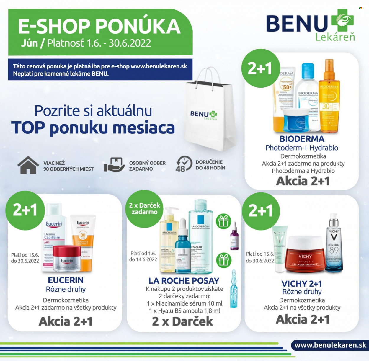 Leták BENU Lekáreň - 1.6.2022 - 30.6.2022. Strana 1