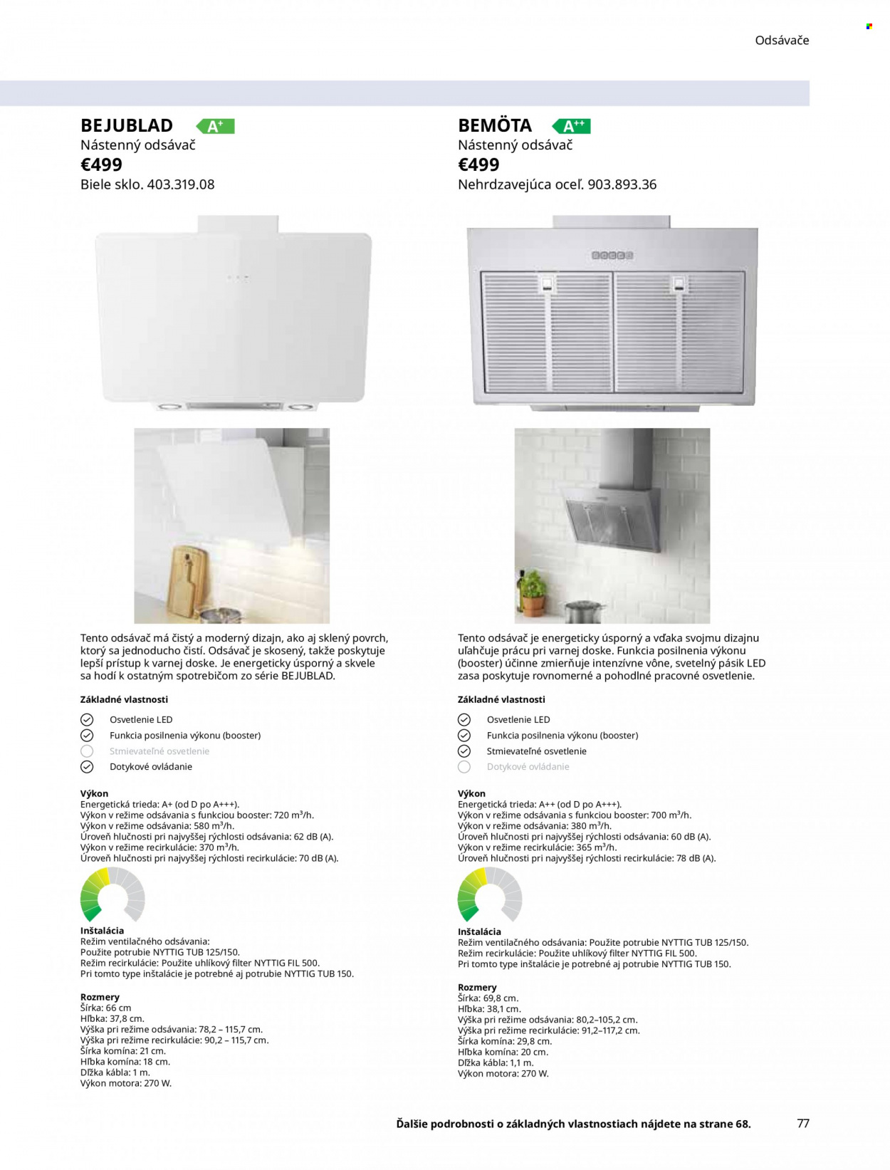 Leták IKEA - Produkty v akcii - odsávač pár. Strana 77.