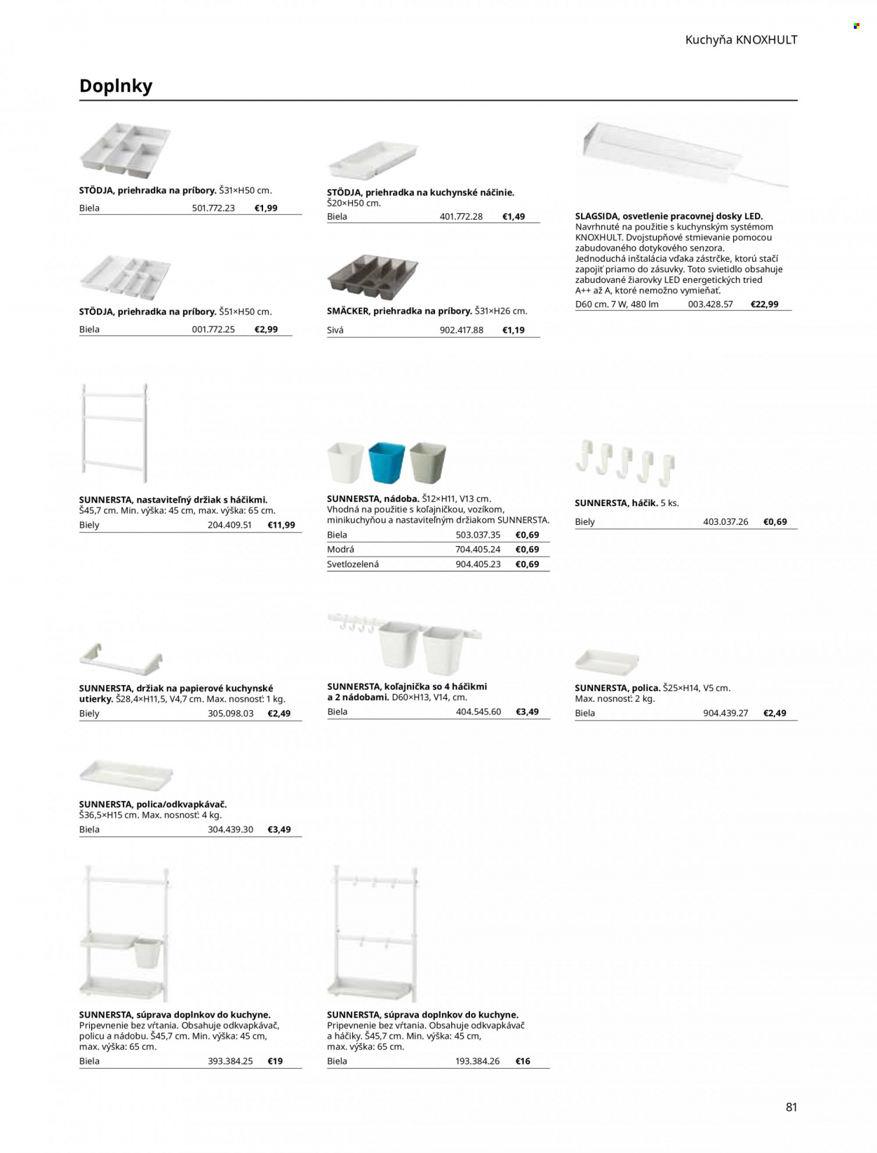 thumbnail - Leták IKEA - Produkty v akcii - odkvapkávač, nádoba, háčik, polica, svietidlo. Strana 81.