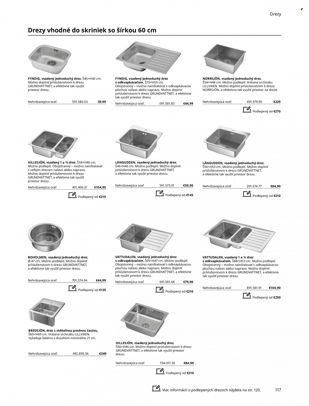 thumbnail - Leták IKEA - Produkty v akcii - drez. Strana 117.