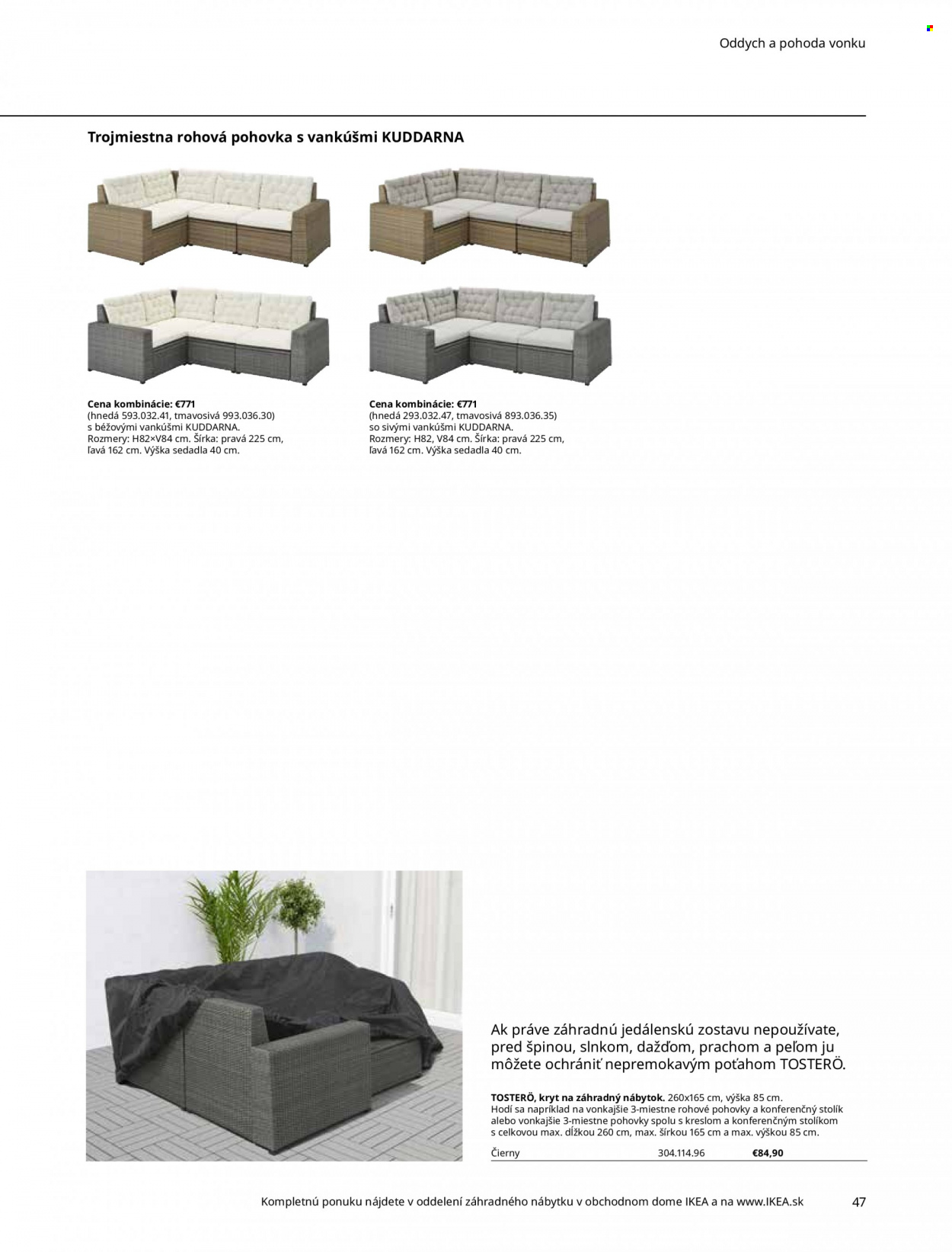 thumbnail - Leták IKEA - Produkty v akcii - pohovka, konferenčný stolík, stolík. Strana 47.