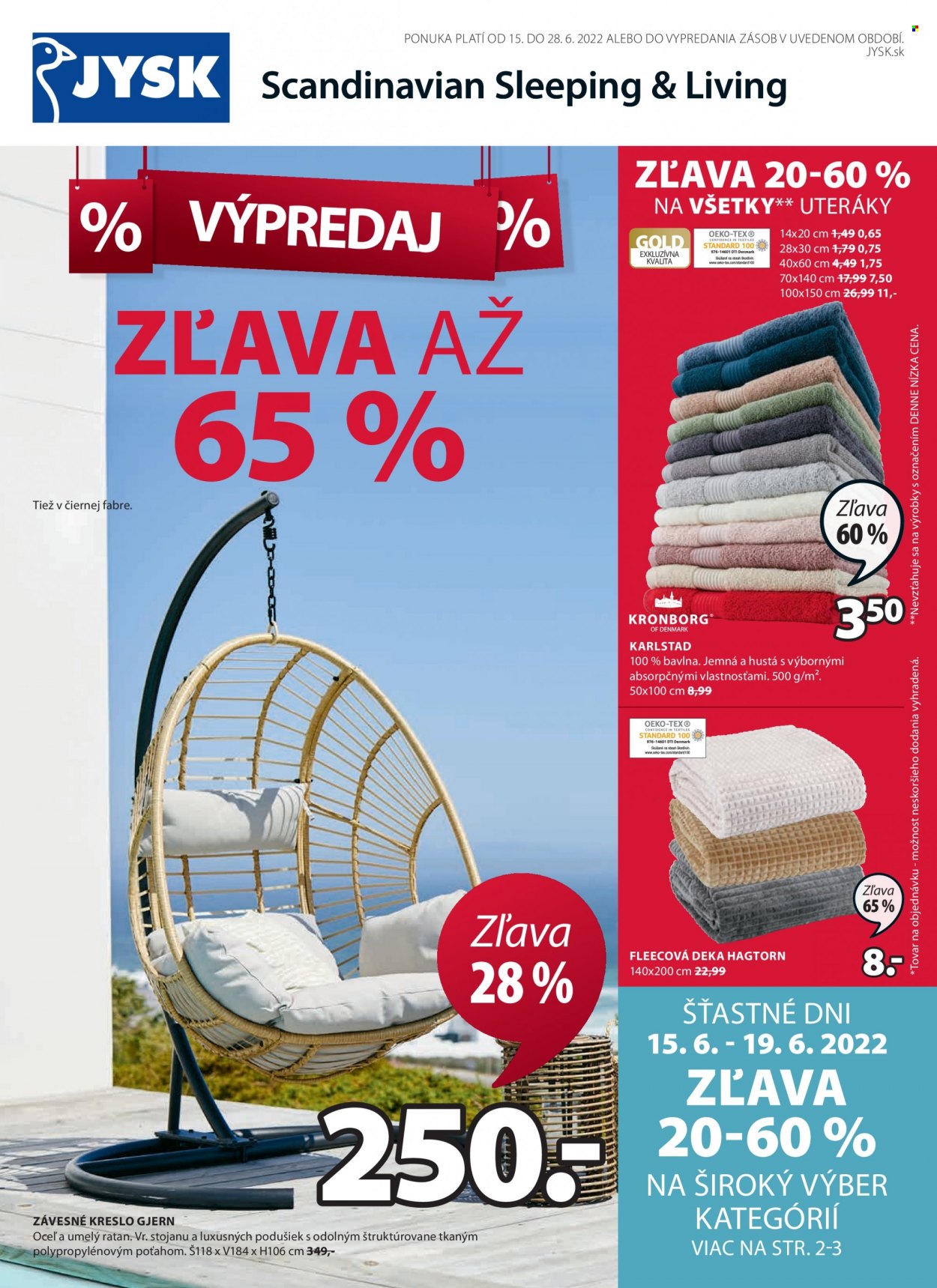 Leták JYSK - 15.6.2022 - 28.6.2022. Strana 1