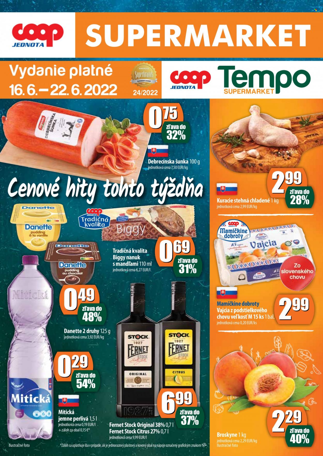 Leták COOP Jednota - 16.6.2022 - 22.6.2022. Strana 1