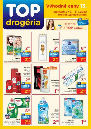 Leták TOP drogéria - 27.6.2022 - 6.7.2022.