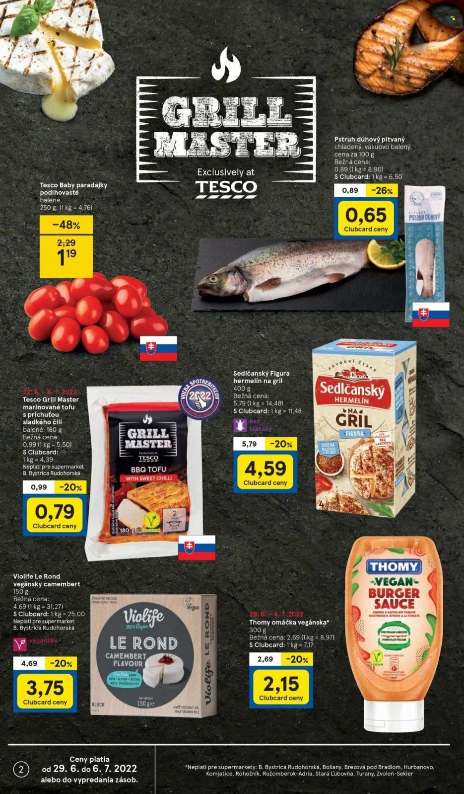 Leták TESCO supermarket - 29.6.2022 - 6.7.2022. Strana 2