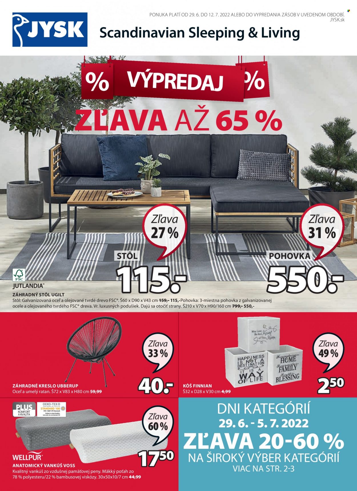 Leták JYSK - 29.6.2022 - 12.7.2022. Strana 1