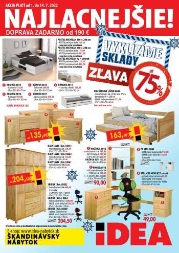 Leták IDEA nábytok - 1.7.2022 - 14.7.2022.