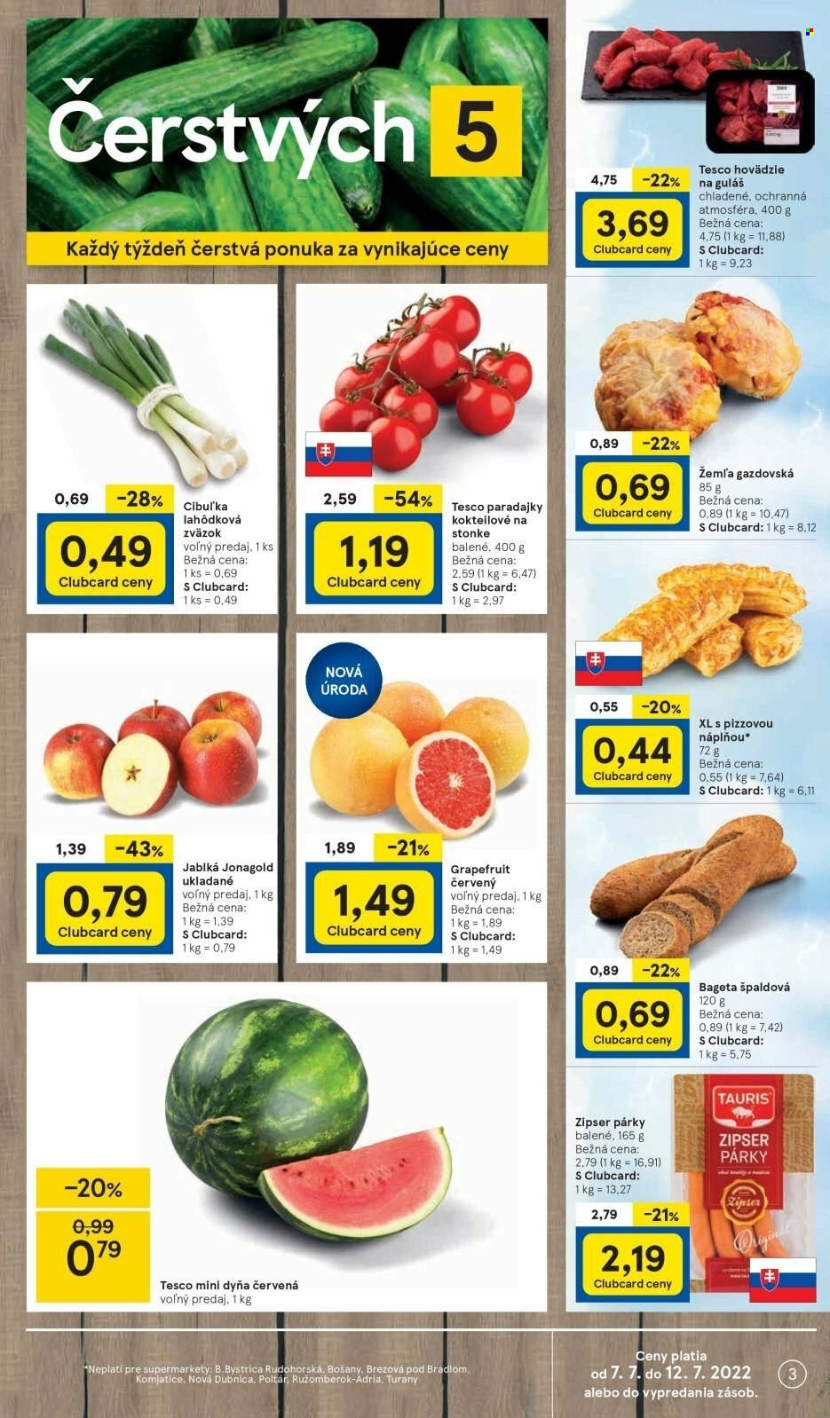 Leták TESCO supermarket - 7.7.2022 - 12.7.2022. Strana 3