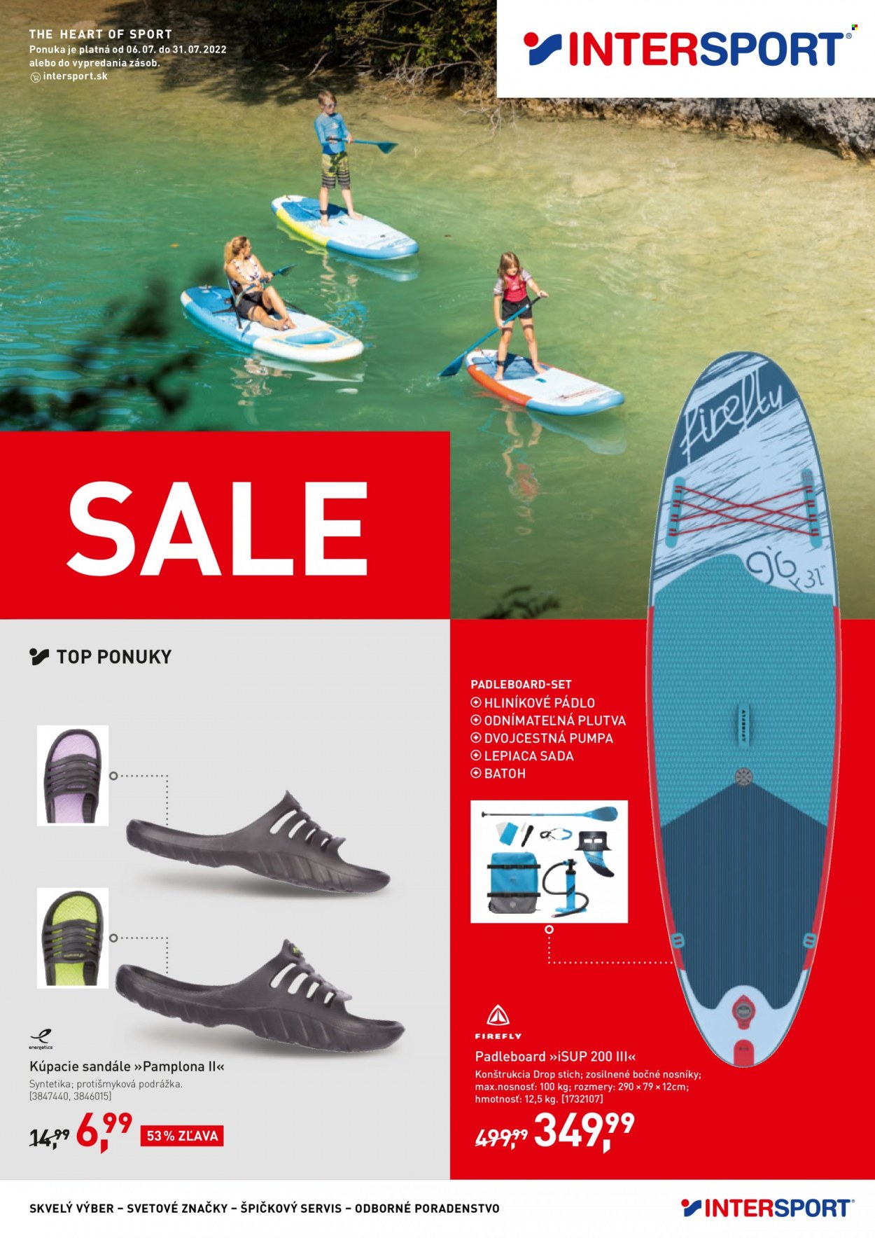 Leták Intersport - 6.7.2022 - 31.7.2022. Strana 1