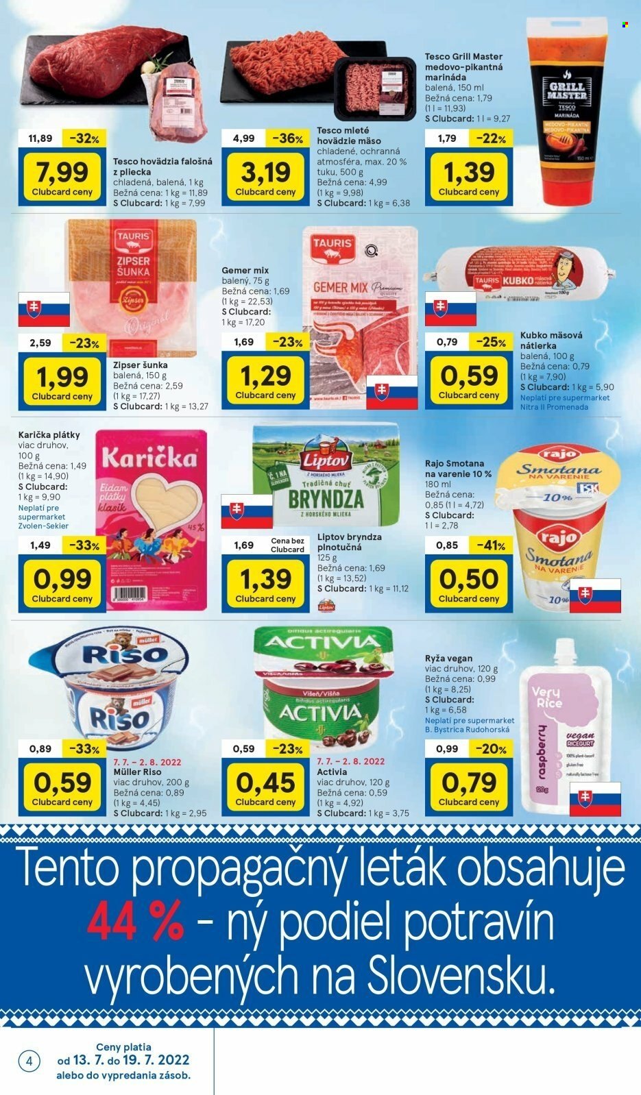 Leták TESCO supermarket - 13.7.2022 - 19.7.2022. Strana 4