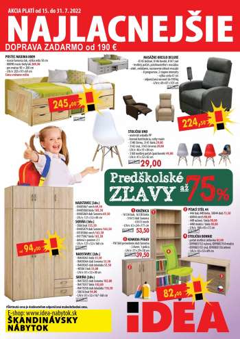 Leták IDEA nábytok - 15.7.2022 - 31.7.2022.