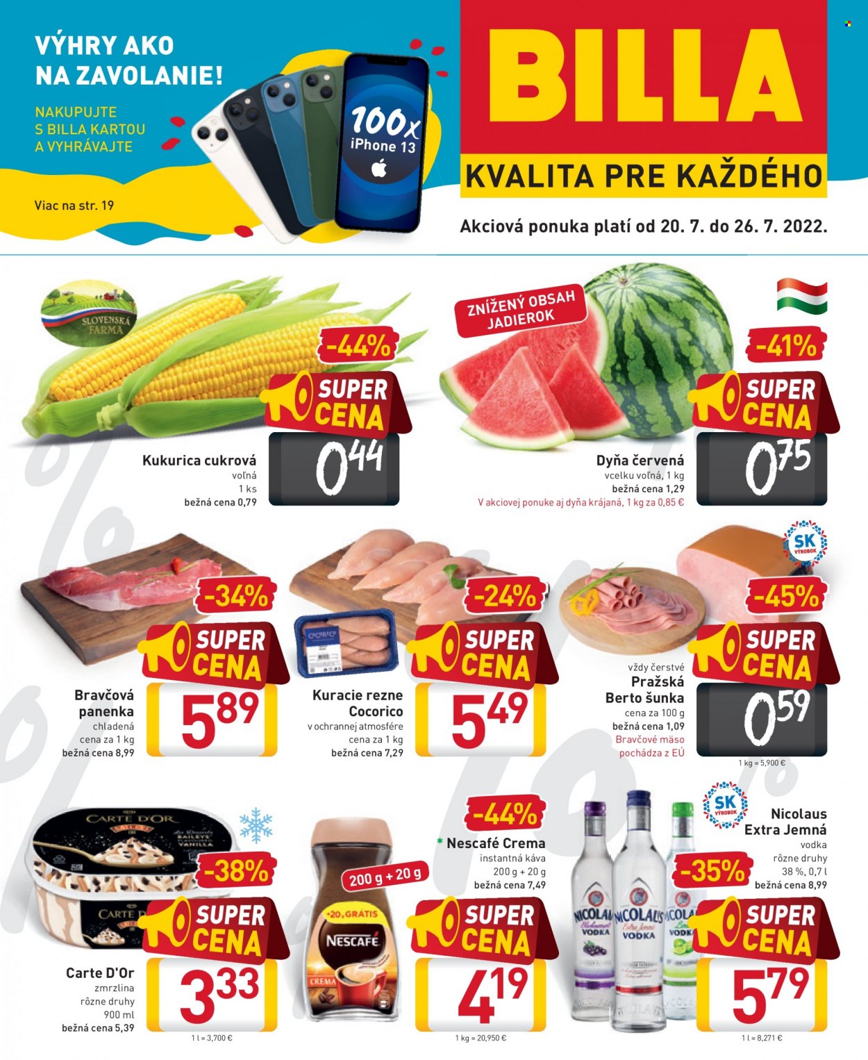 Leták Billa - 20.7.2022 - 26.7.2022. Strana 1