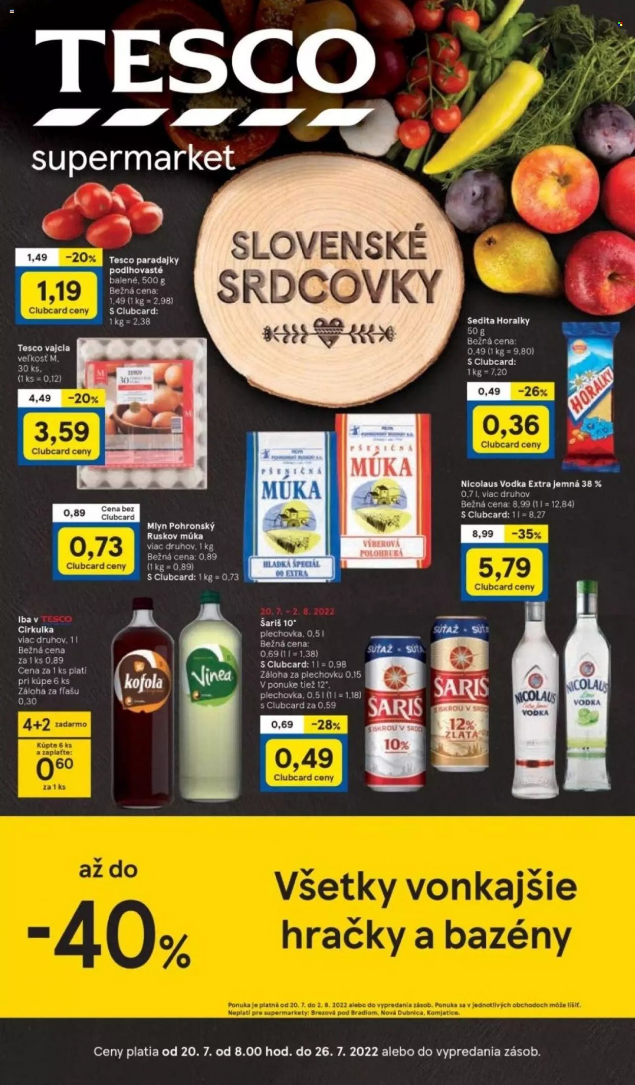 Leták TESCO supermarket - 20.7.2022 - 26.7.2022. Strana 1