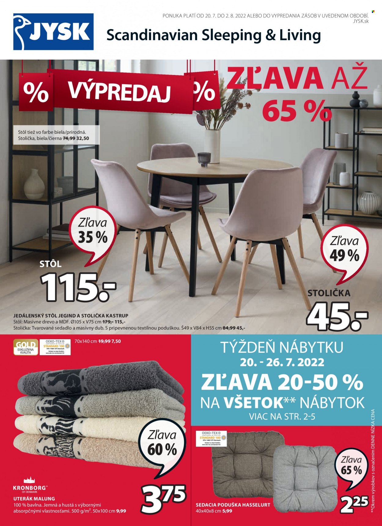 Leták JYSK - 20.7.2022 - 2.8.2022. Strana 1
