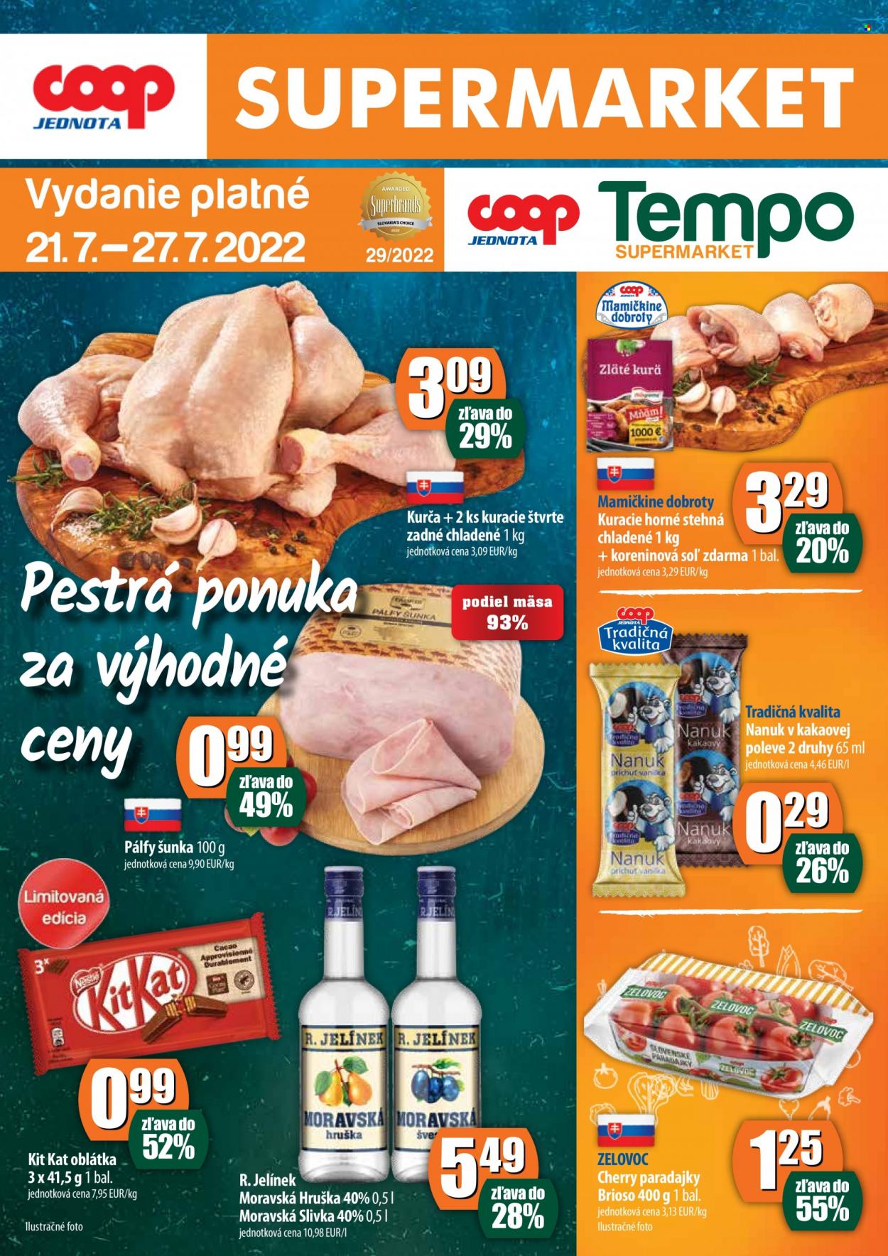 Leták COOP Jednota - 21.7.2022 - 27.7.2022. Strana 1