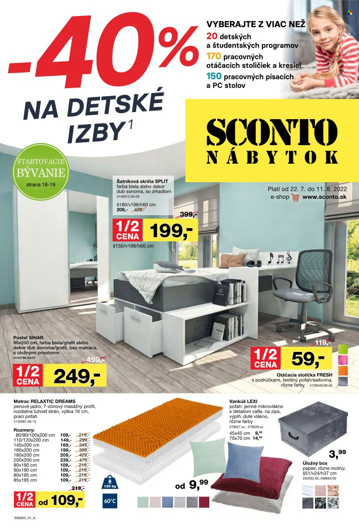 Leták Sconto nábytok - 22.7.2022 - 11.8.2022. Strana 1