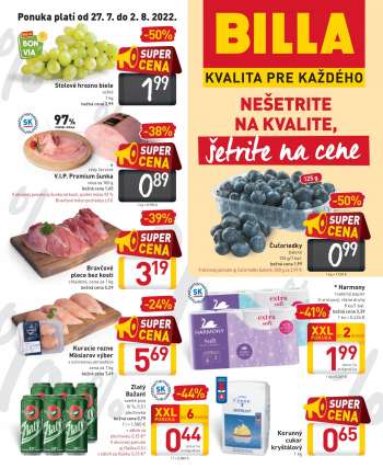 Leták Billa - 27.7.2022 - 2.8.2022.
