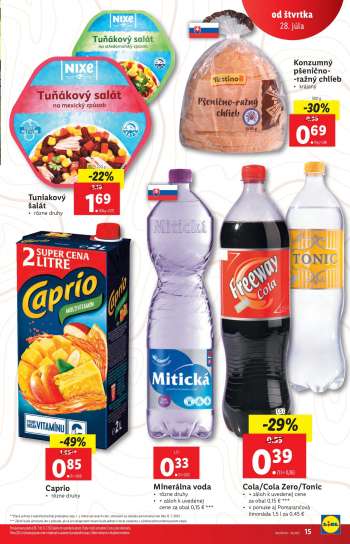 thumbnail - Cola / Cola Zero / Tonic • + záloh k uvedenej cene za obal 0,15 € *** • v ponuke aj Pomarančová limonáda 1,5 l za 0,45 €