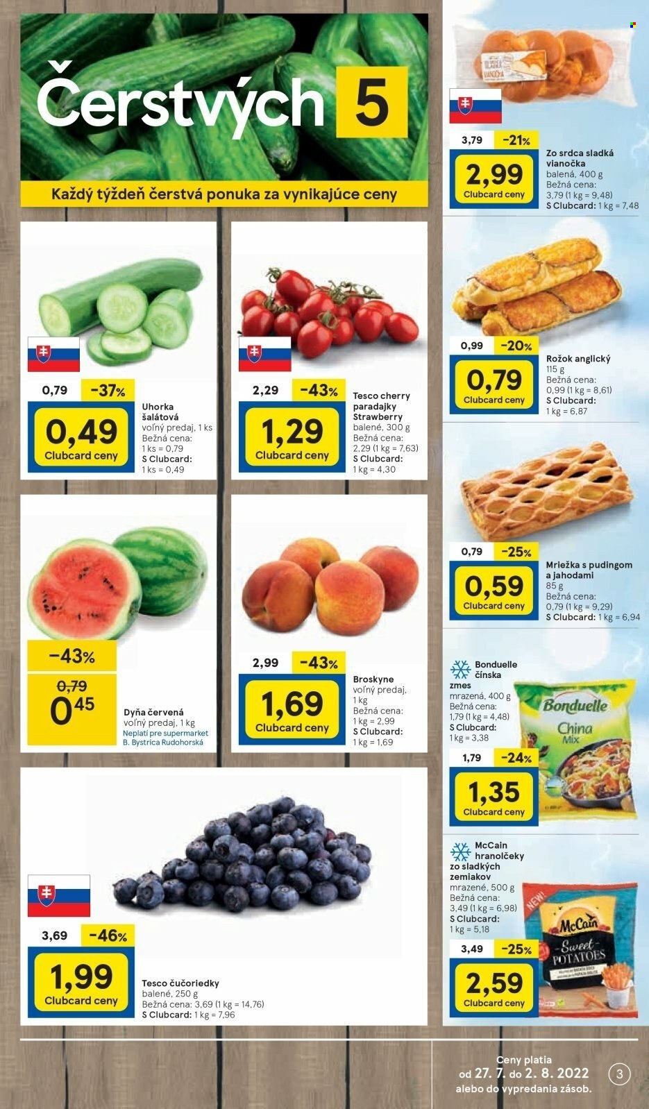 Leták TESCO supermarket - 27.7.2022 - 2.8.2022. Strana 3