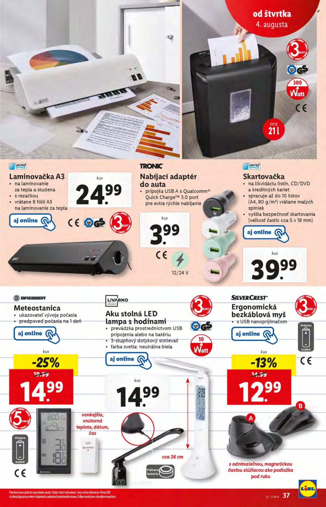 Leták Lidl - 4.8.2022 - 7.8.2022. Strana 37