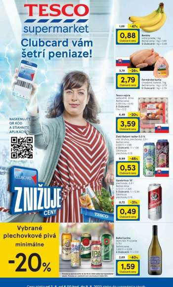 Leták TESCO supermarket - 3.8.2022 - 9.8.2022.