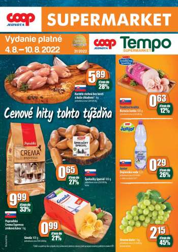 Leták COOP Jednota - 4.8.2022 - 10.8.2022.