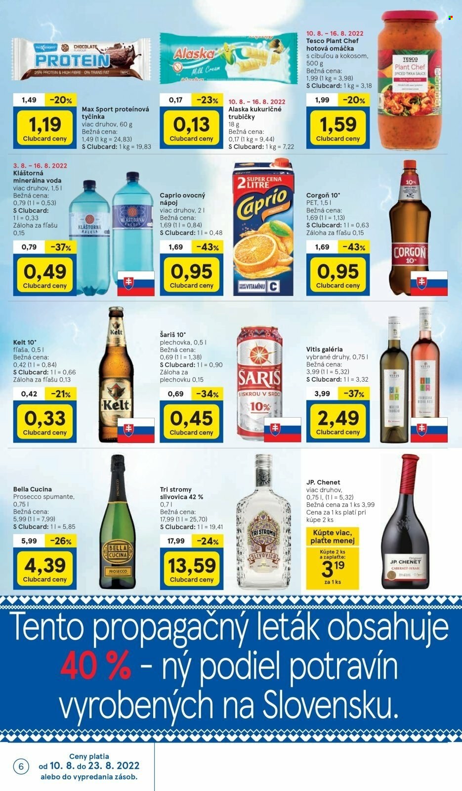 Leták TESCO supermarket - 10.8.2022 - 16.8.2022. Strana 6