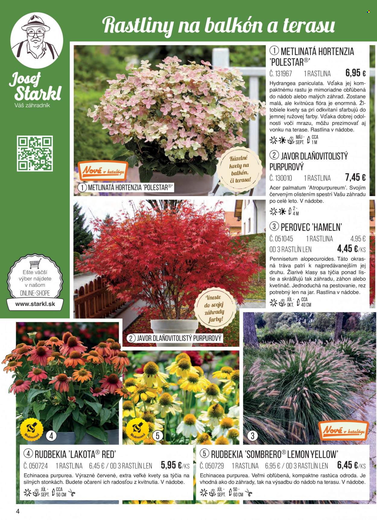 thumbnail - Leták Starkl - Produkty v akcii - kvetináč, vonkajšie rastliny, hortenzia, okrasná tráva, javor. Strana 4.