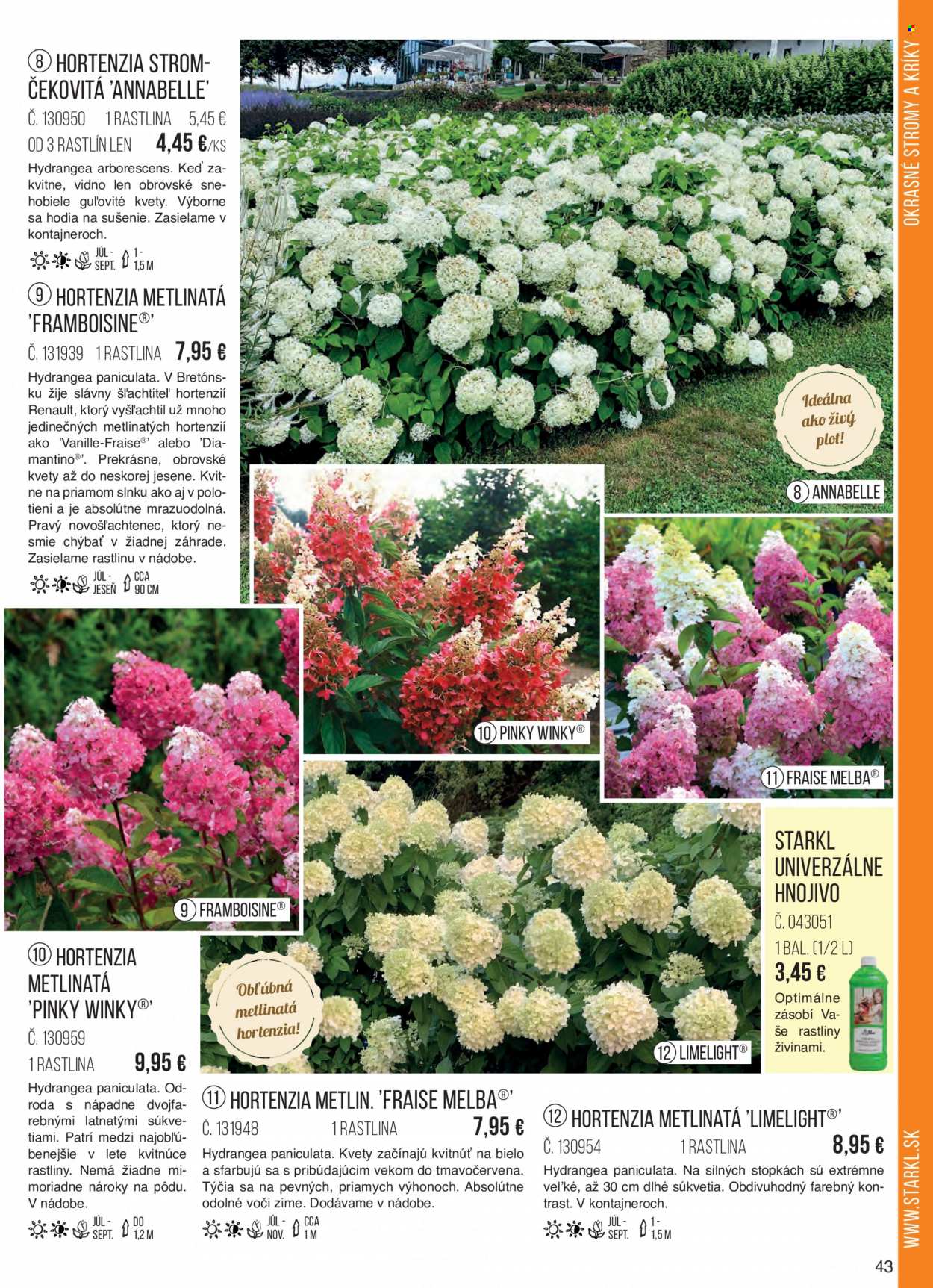 thumbnail - Leták Starkl - Produkty v akcii - hnojivo, vonkajšie rastliny, kvitnúce rastliny, hortenzia. Strana 43.
