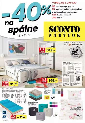 Leták Sconto nábytok - 12.8.2022 - 1.9.2022.
